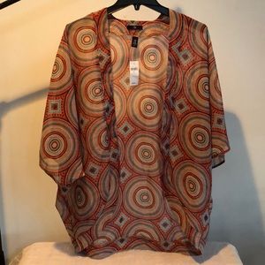 GAP SS Open Kimono Multi-stripe Modern Wrap